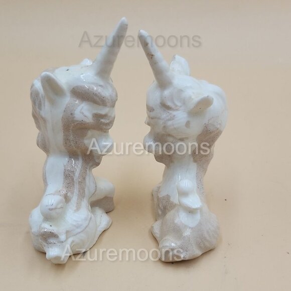 Ceramic Unicorn Figurines lusterware  set of 2 - Picture 7 of 9